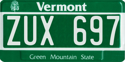 VT license plate ZUX697