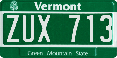 VT license plate ZUX713