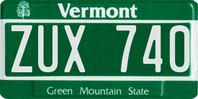 VT license plate ZUX740