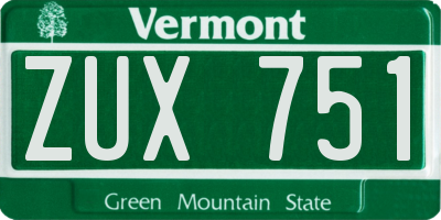 VT license plate ZUX751