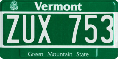 VT license plate ZUX753