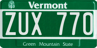 VT license plate ZUX770