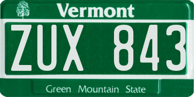 VT license plate ZUX843