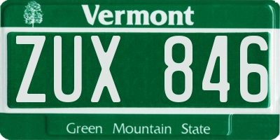 VT license plate ZUX846