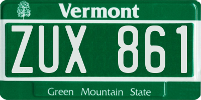VT license plate ZUX861