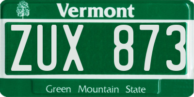 VT license plate ZUX873