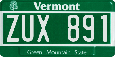 VT license plate ZUX891