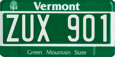 VT license plate ZUX901