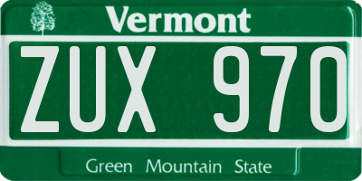 VT license plate ZUX970