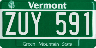 VT license plate ZUY591