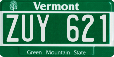 VT license plate ZUY621