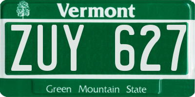VT license plate ZUY627
