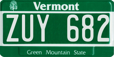 VT license plate ZUY682