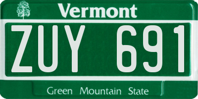 VT license plate ZUY691