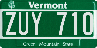VT license plate ZUY710