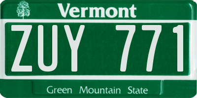 VT license plate ZUY771