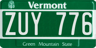 VT license plate ZUY776