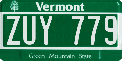 VT license plate ZUY779