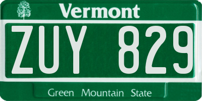 VT license plate ZUY829