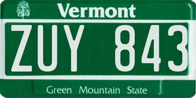 VT license plate ZUY843