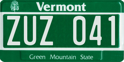 VT license plate ZUZ041