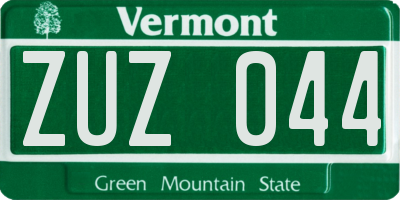 VT license plate ZUZ044
