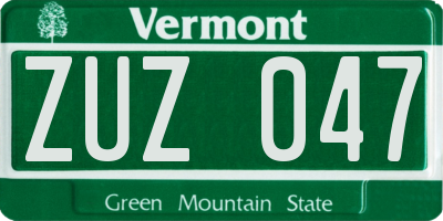 VT license plate ZUZ047