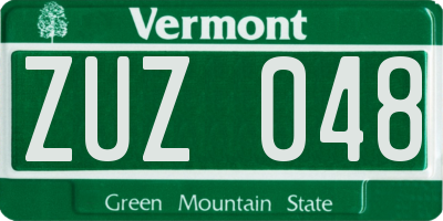 VT license plate ZUZ048
