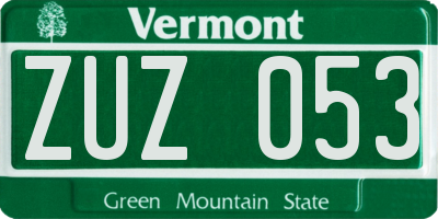 VT license plate ZUZ053