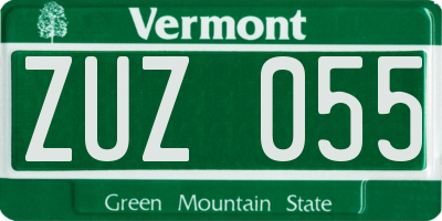 VT license plate ZUZ055