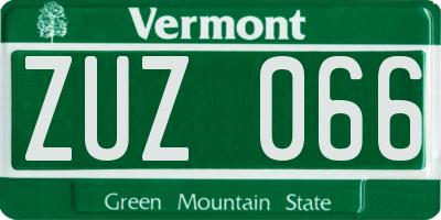 VT license plate ZUZ066