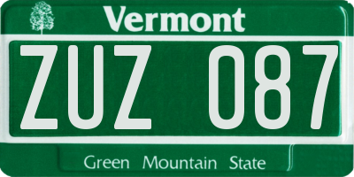 VT license plate ZUZ087