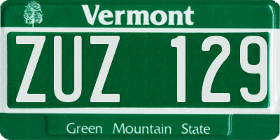 VT license plate ZUZ129