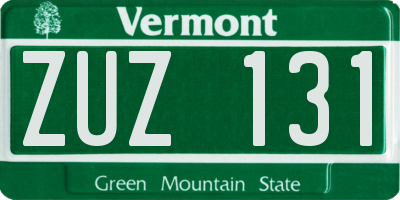 VT license plate ZUZ131