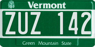 VT license plate ZUZ142