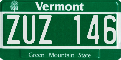 VT license plate ZUZ146