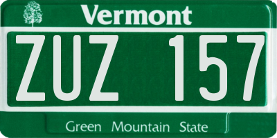 VT license plate ZUZ157