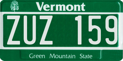 VT license plate ZUZ159