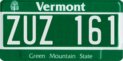 VT license plate ZUZ161