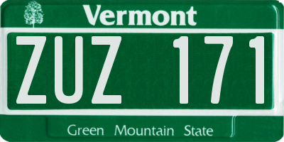 VT license plate ZUZ171