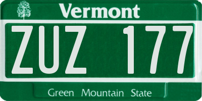 VT license plate ZUZ177