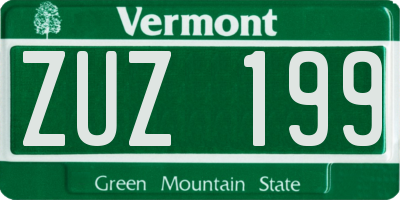 VT license plate ZUZ199