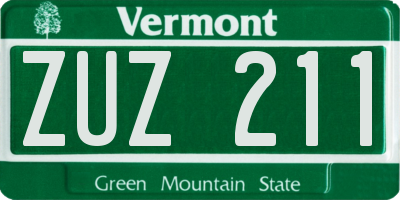 VT license plate ZUZ211