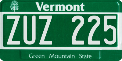 VT license plate ZUZ225
