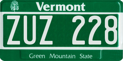VT license plate ZUZ228