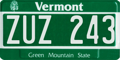 VT license plate ZUZ243