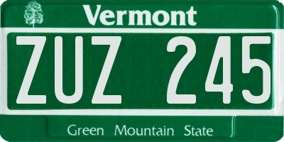 VT license plate ZUZ245