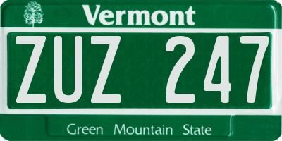 VT license plate ZUZ247