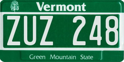 VT license plate ZUZ248