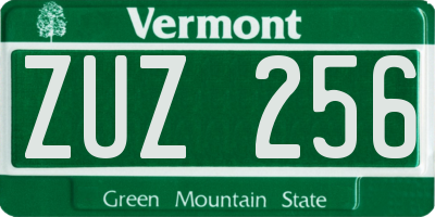 VT license plate ZUZ256